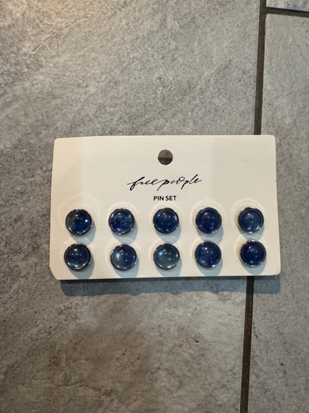 Free People Navy & Cobalt Glass Pin Set